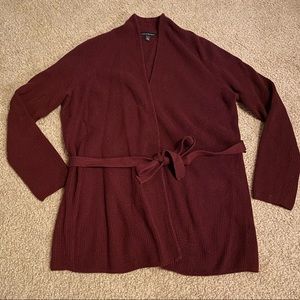 Banana Republic Maroon Belted Cardigan Size Large